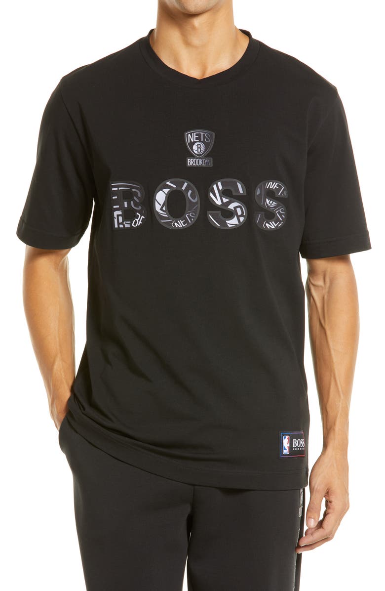 BOSS HUGO BOSS x NBA Tbasket Brooklyn Nets Logo Graphic Tee, Main, color, 