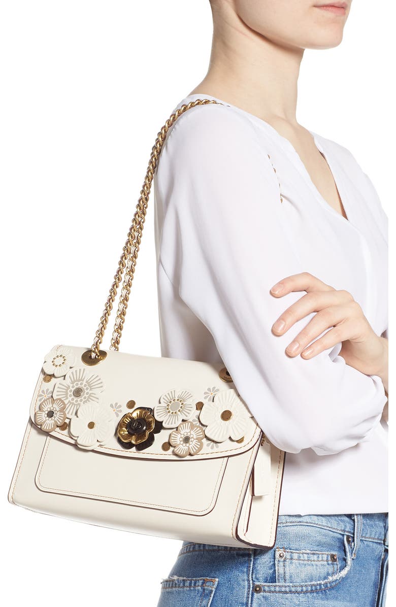 COACH Parker Tea Rose Leather Shoulder Bag, Alternate, color,