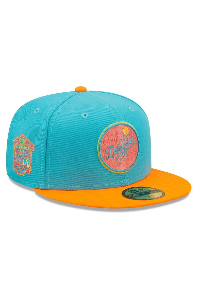 Men's New Era Blue/Orange Los Angeles Dodgers Vice Highlighter 59FIFTY Fitted Hat, Main, color, Blue