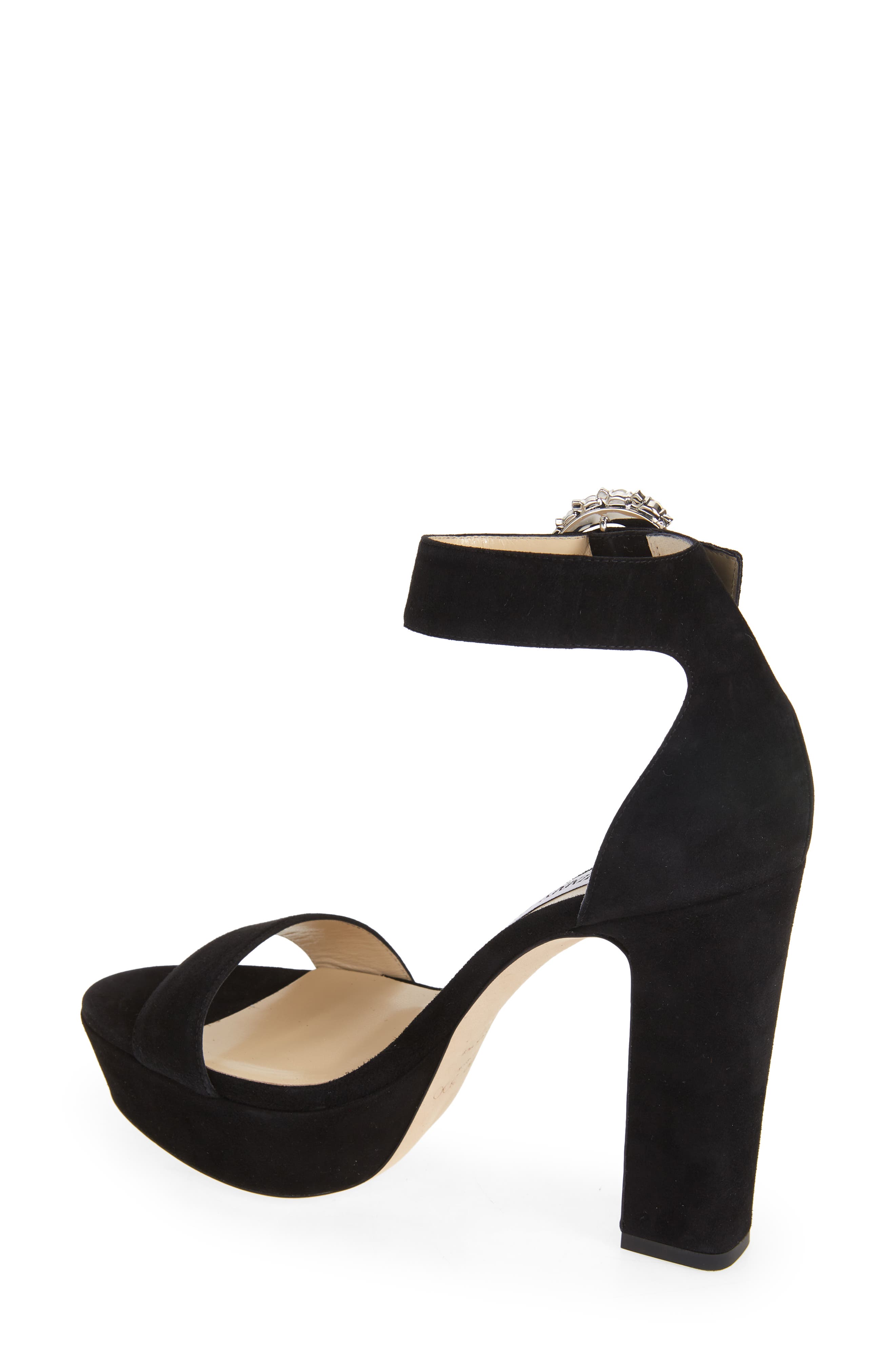 Mionne Crystal Buckle Platform Sandal, Alternate, color, BLACK/ CRYSTAL