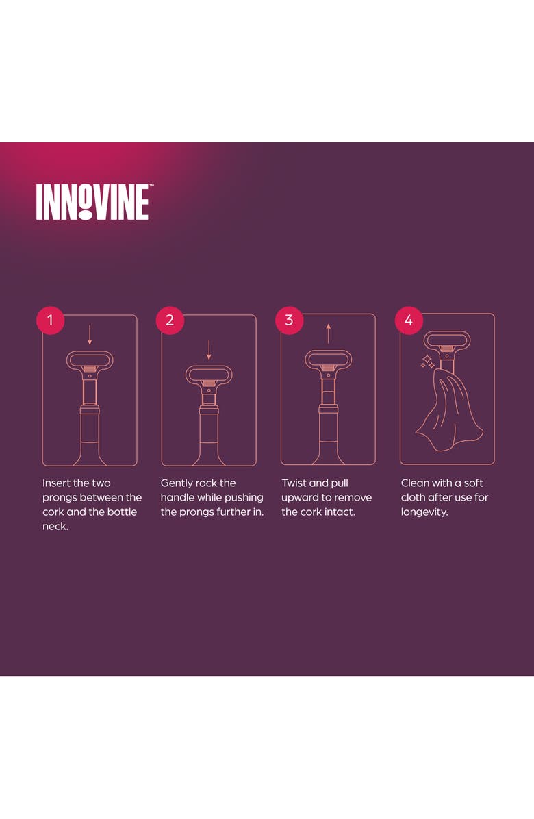 Innovine Two Prong Cork Puller, Alternate, color, Silver