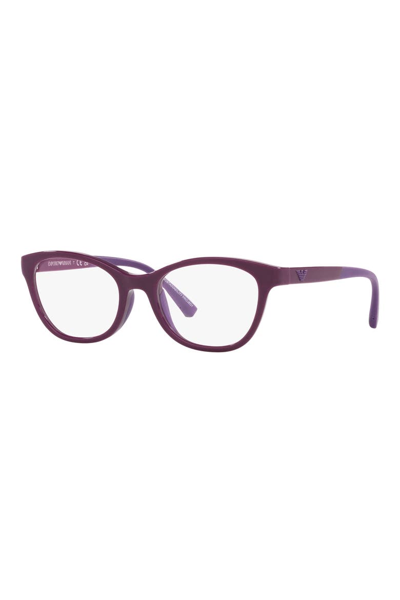 Kids' 48mm Cat Eye Optical Glasses, Alternate, color, SHINY VIOLET / DEMO LENS