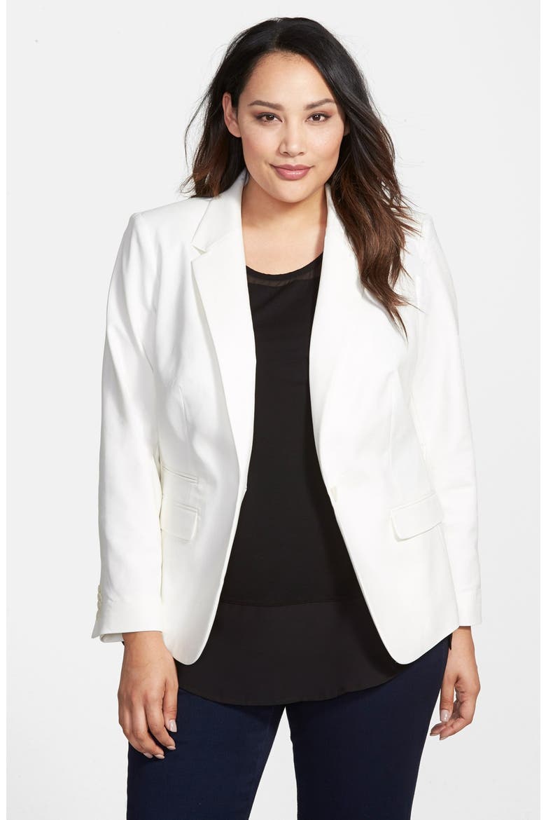 One-Button Blazer, Main, color, NEW IVORY