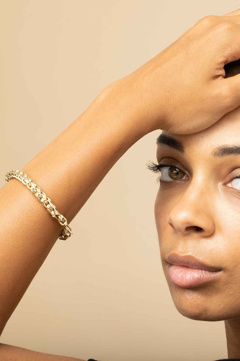 14K Yellow Gold Caesar Bracelet, Alternate, color, Yellow Gold