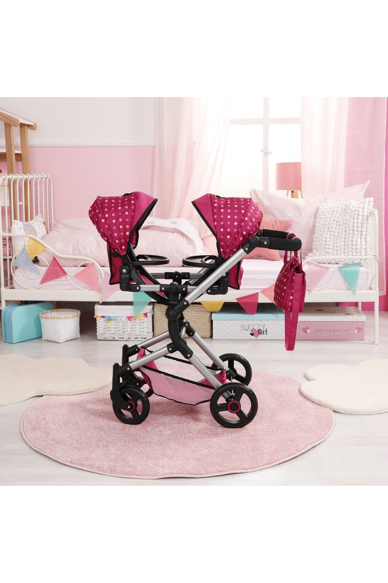 Neo Twin Doll Pram, Alternate, color, Pink