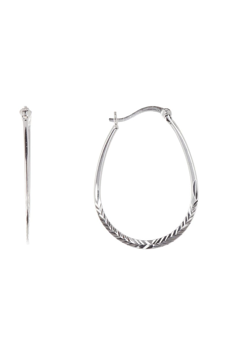 Horseshoe Hoop Earrings, Main, color, SILVER