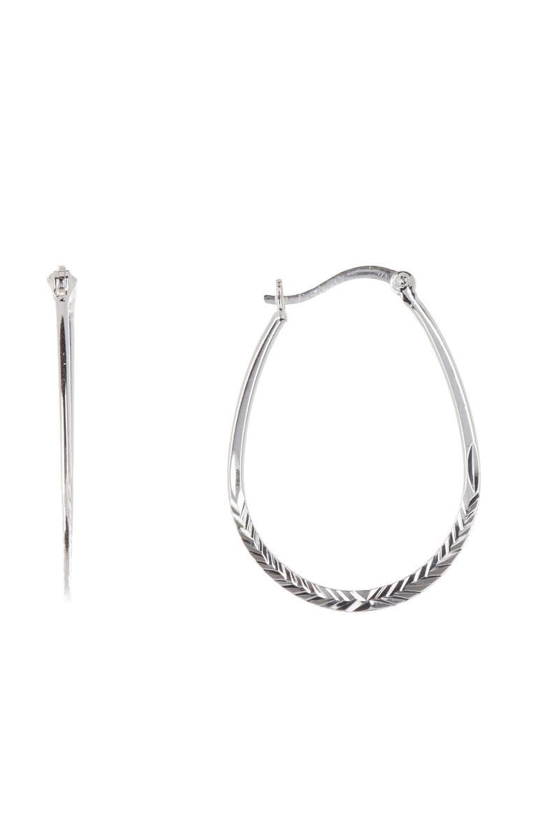 Argento Vivo Sterling Silver Horseshoe Hoop Earrings, Main, color, Silver