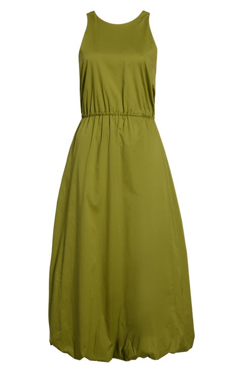 Molly Sleeveless Bubble Hem Stretch Cotton Dress