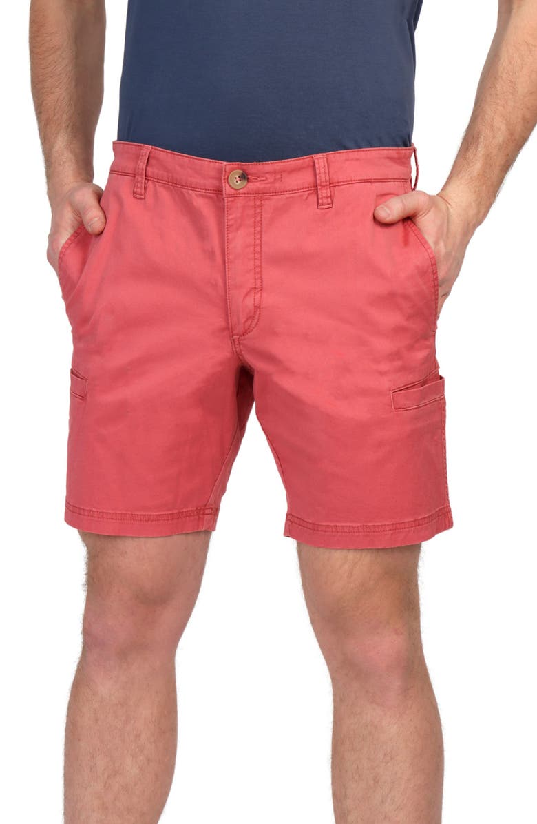 TailorByrd Welt Cargo Pocket Shorts, Main, color, Sunwashed Red