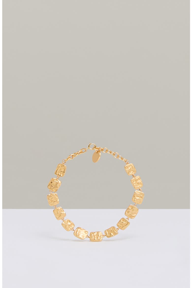 Millie Molten Square Bracelet, Alternate, color, GOLD TONE