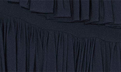 Alaïa Womens Minuit Ruffled High-waist Knitted Maxi Skirt In Marine Fonce