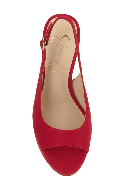 Jessica Simpson Sibilla Slingback Platform Sandal In Red