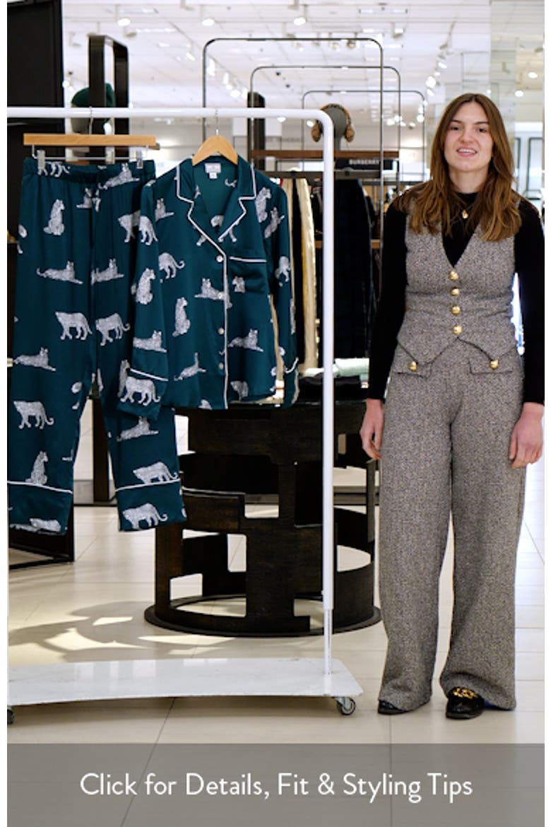 Panthre de Nuit Piped Mulberry Silk Pajamas video