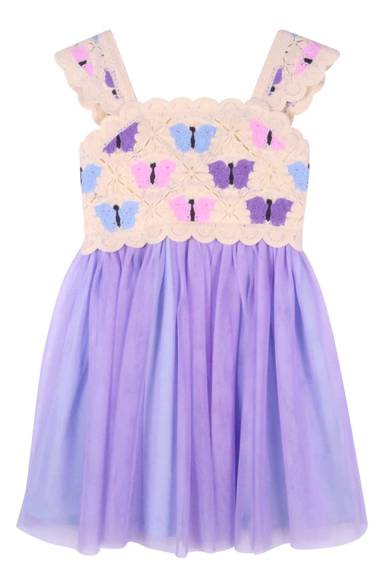 Zunie Kids' Butterfly Knit Bodice Tutu Dress, Main, color, 