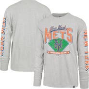 '47 Men's '47  Gray New York Mets Big & Tall Distressed Franklin Long Sleeve T-Shirt
