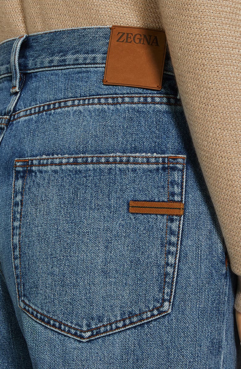 ZEGNA Roccia City Fit Stonewashed Jeans, Alternate, color, Navy Solid