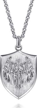 Gabriel & Co. Modern Relics Sterling Silver Shield Pendant Necklace