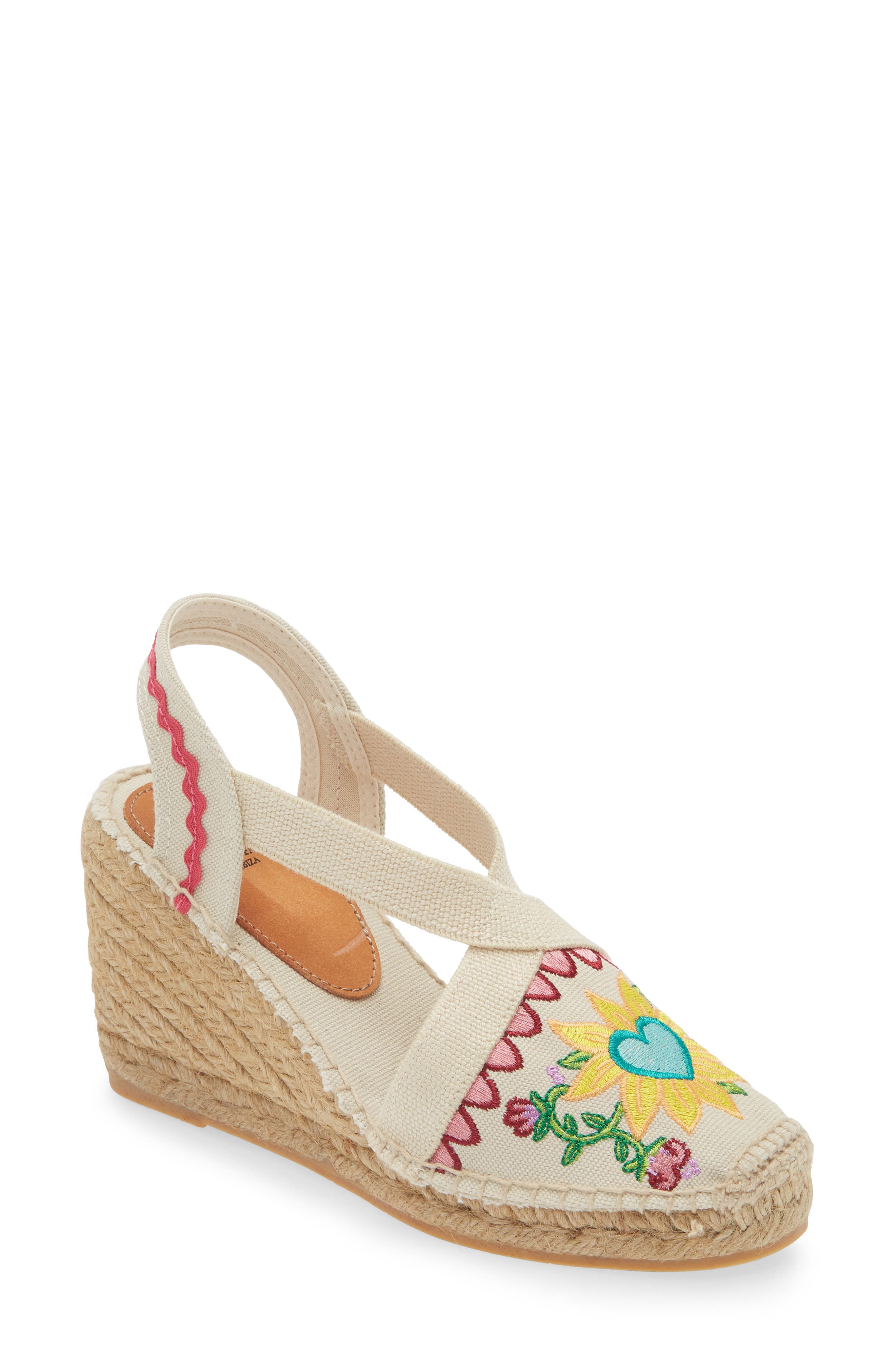 Toni Pons Gardenia Embroidered Espadrille Wedge