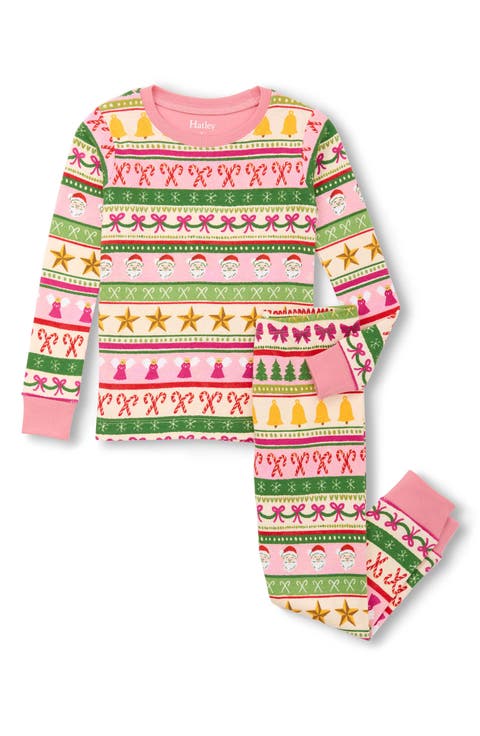 Kids' Holiday Fair Isle Organic Cotton Fitted Two-Piece Pajamas (Toddler, Little Kid & Big Kid)