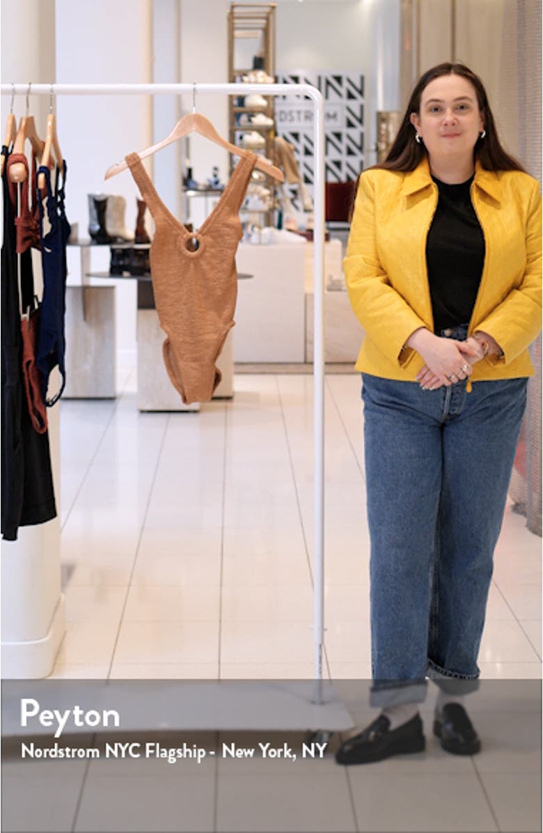 Celine Stripe Seersucker One-Piece Swimsuit, sales video thumbnail