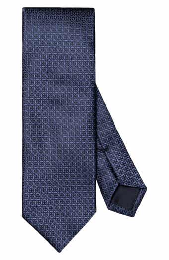 Eton Solid Geometric Jacquard Silk Tie