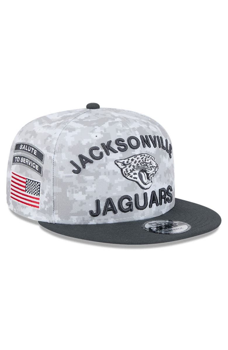 New Era Men's New Era  White/Graphite Jacksonville Jaguars 2024 Salute To Service 9FIFTY Snapback Hat, Main, color, White