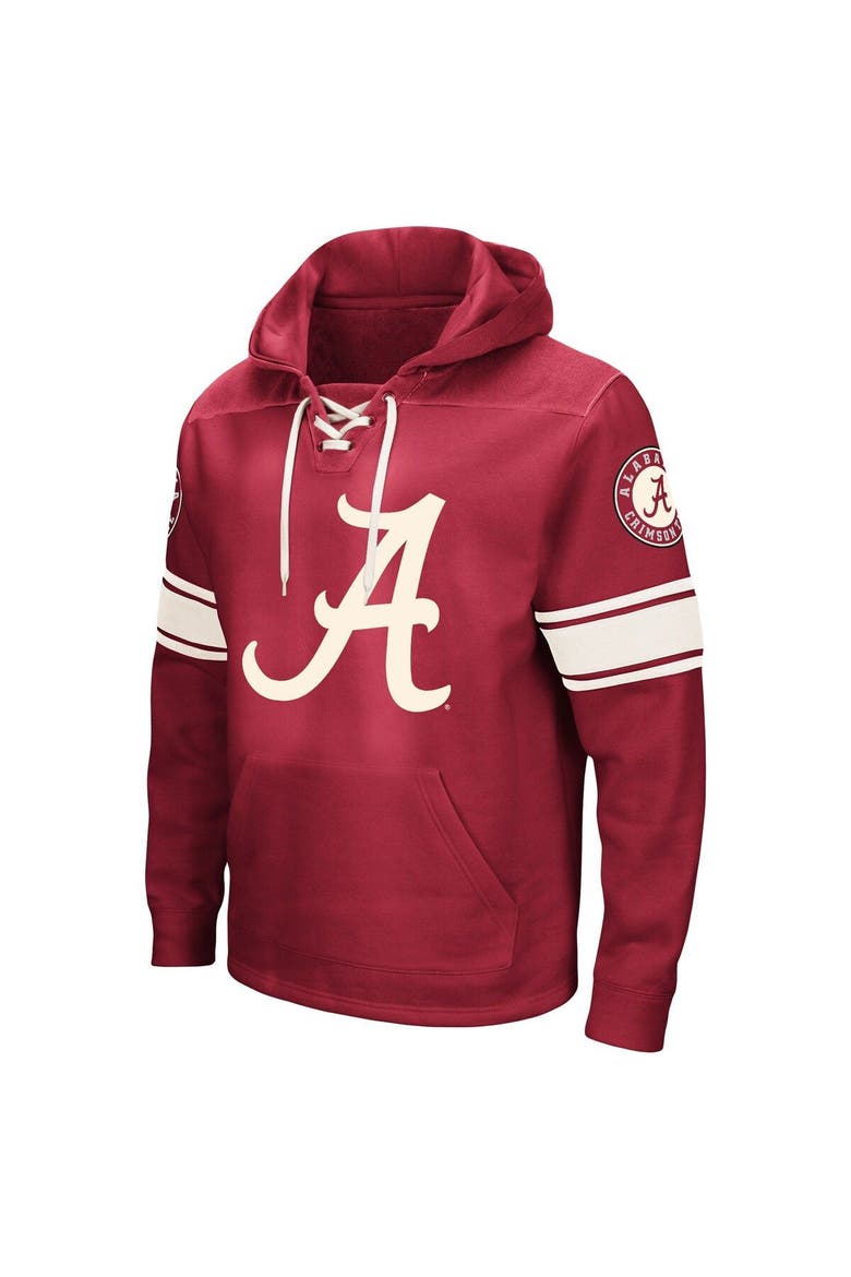 Men's Colosseum Crimson Alabama Crimson Tide Big & Tall Hockey Lace-Up Pullover Hoodie, Alternate, color, Crimson
