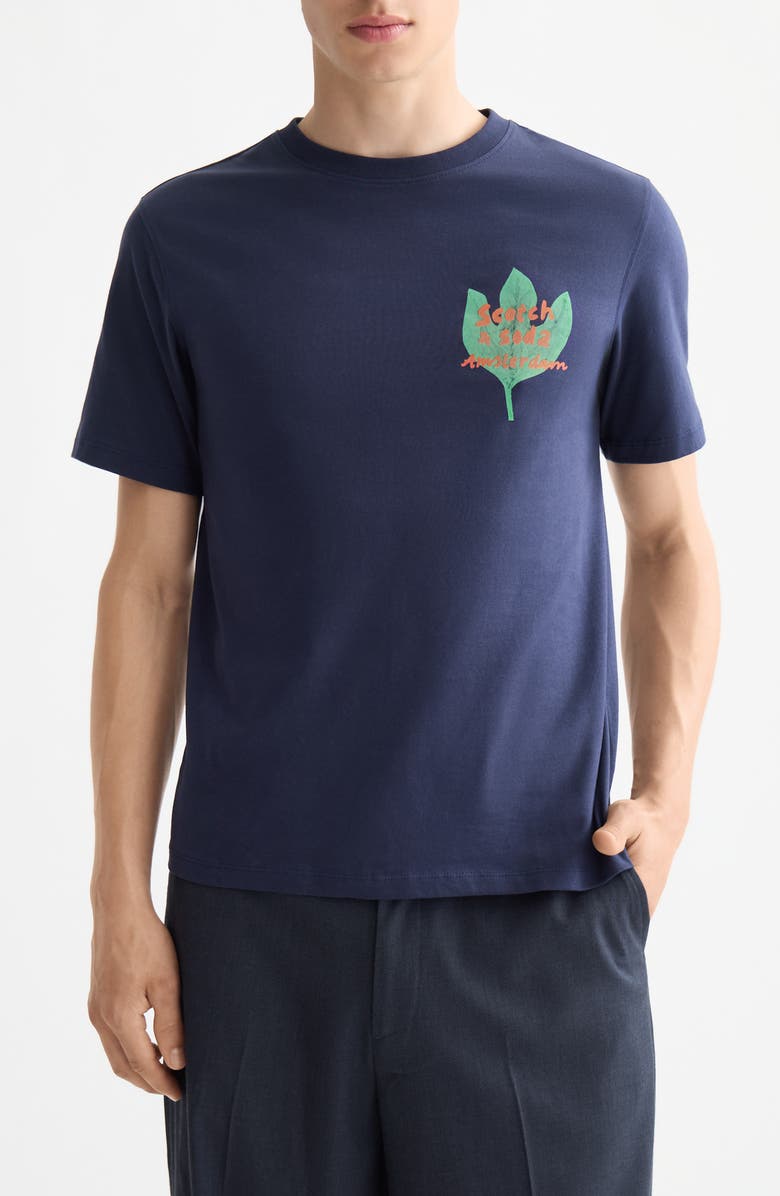 Scotch & Soda Regular Fit Graphic T-Shirt, Main, color, Peacoat