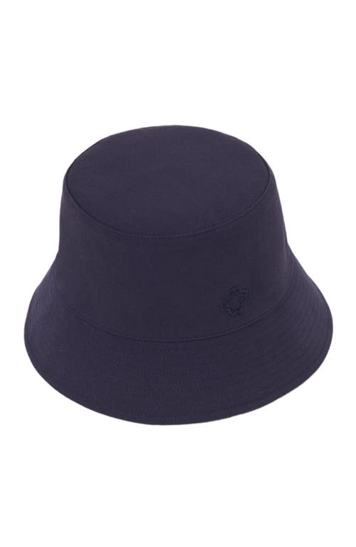 Maje Womens Navy Reversible Fruit-print Cotton Bucket Hat In Blue