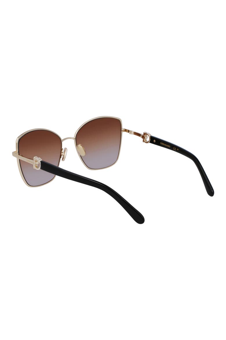 Gancini Tea Cup 60mm Gradient Butterfly Sunglasses, Alternate, color, GOLD/ BROWN GRADIENT