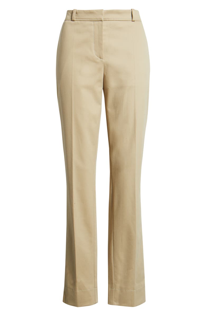 BOSS Tapria Stretch Cotton Ankle Flare Pants, Alternate, color, Pumice