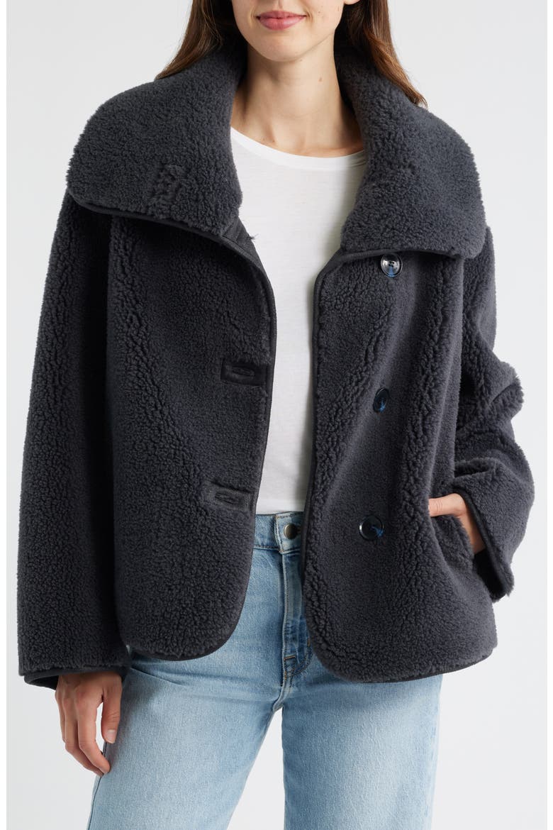 Faux Shearling Jacket, Alternate, color, CARBON