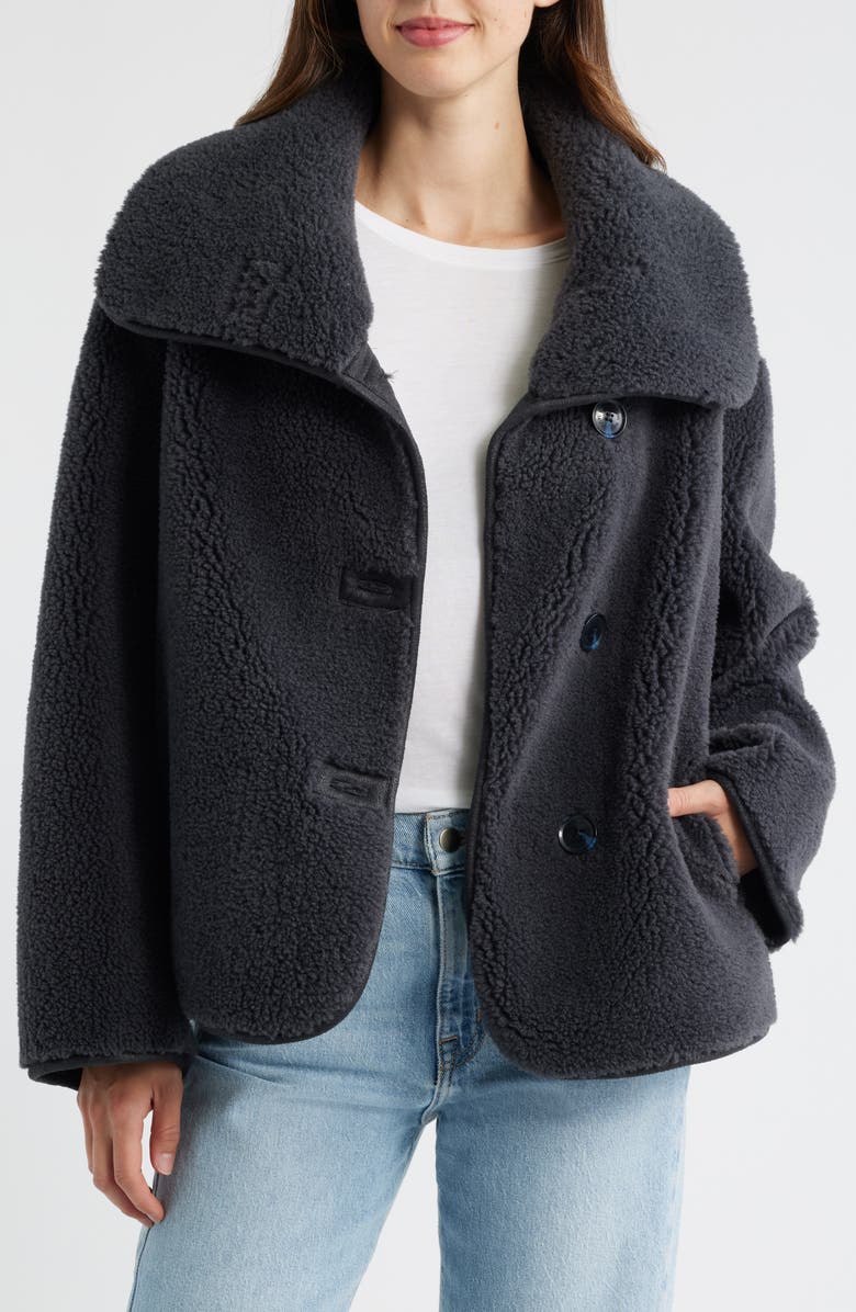 Sam Edelman Faux Shearling Jacket, Alternate, color, Carbon