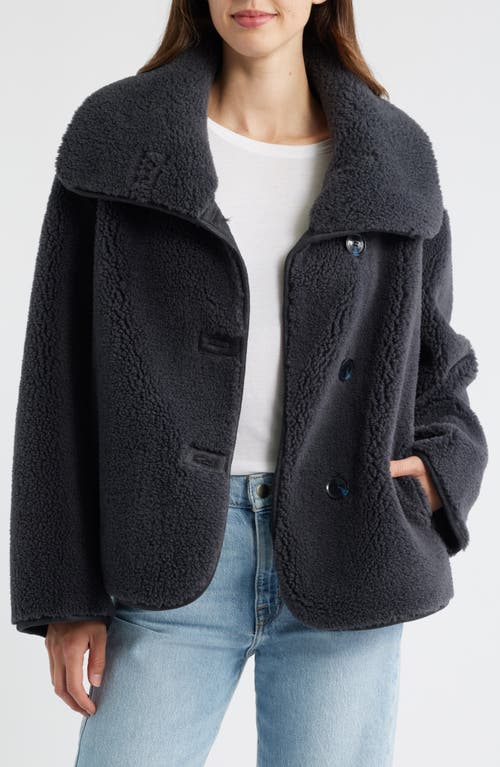 Sam Edelman Faux Shearling Jacket In Blue