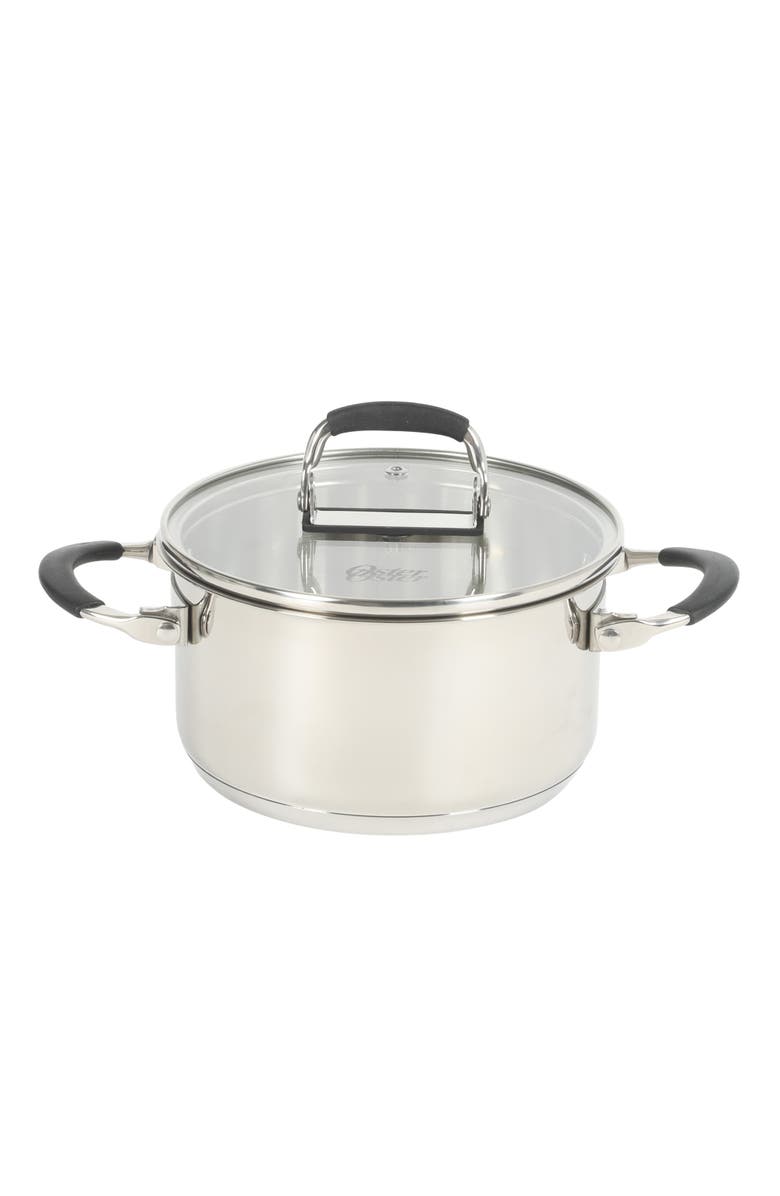OSTER Platinum Silverbolt 6-Piece Stackable Stainless Steel Dutch Oven Set, Alternate, color, Silver