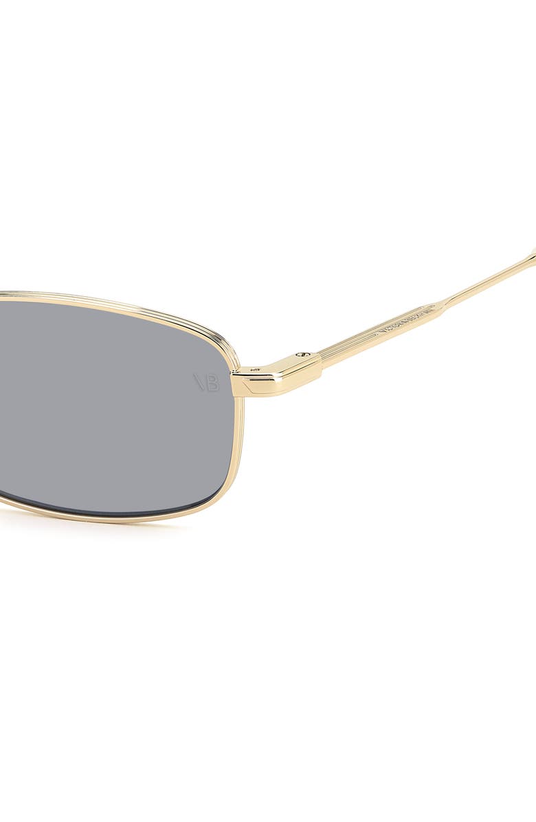 Victoria Beckham 55mm Rectangular Sunglasses, Alternate, color, Gold White Marble/ Grey