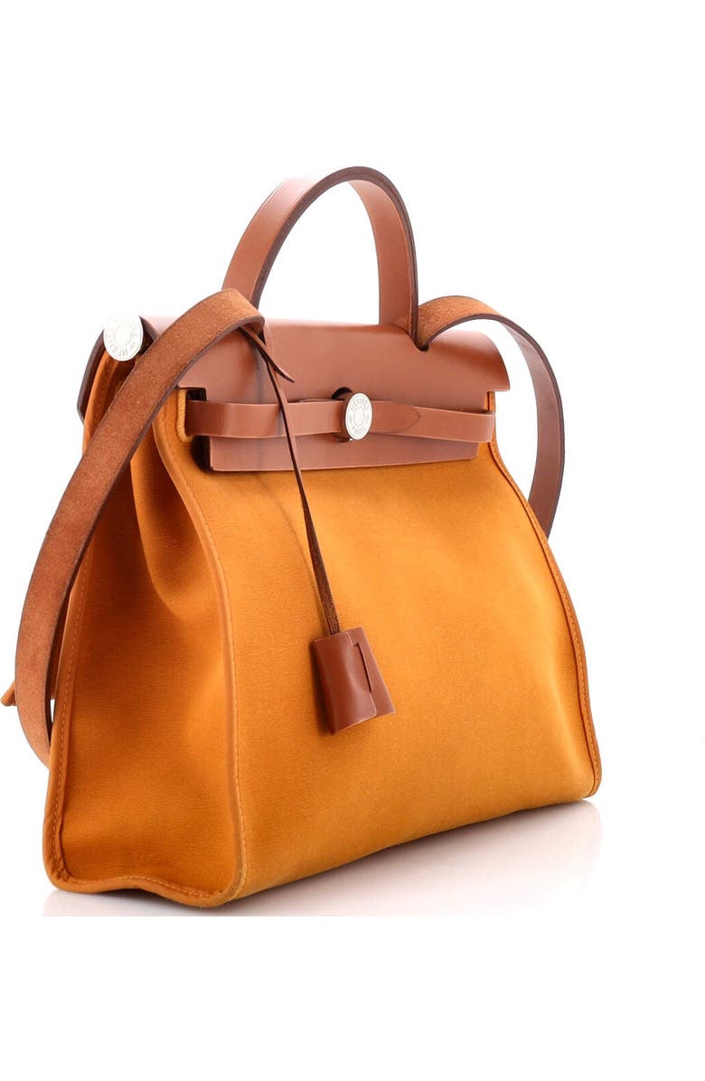 Pre-Owned Hermes Herbag Zip Leather and Toile 31, Alternate, color, Caramel