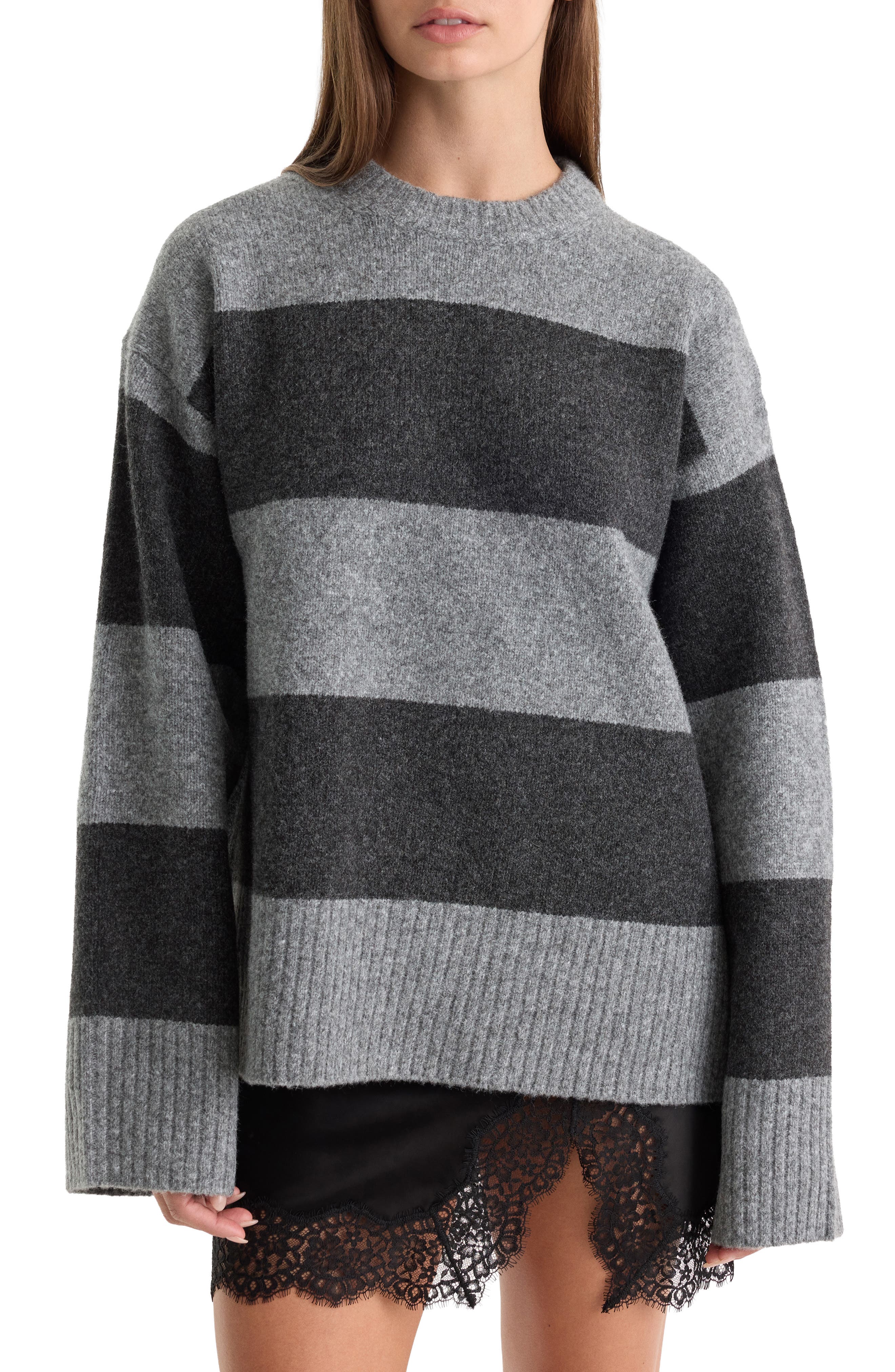 GREY MELANGE STRIPE