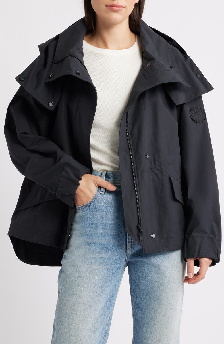 Canada Goose Olivine Oversize Water Repellent Bonded Twill Jacket, Alternate, color, Black - Noir