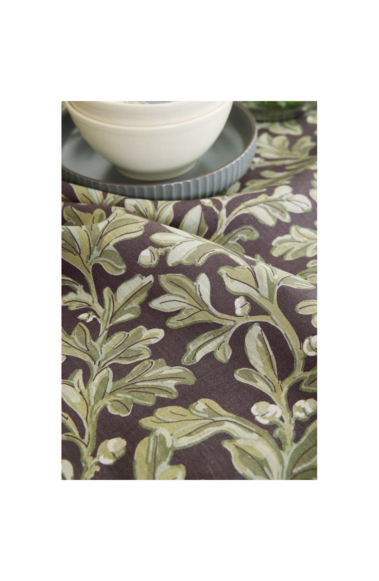 Solino Home Linen Table Throw - Fallen Leaves, 52" x 52", 52" x 52", Alternate, color, Green And Brown