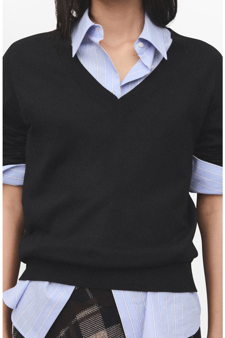 V-Neck Sweater, Alternate, color, BLACK