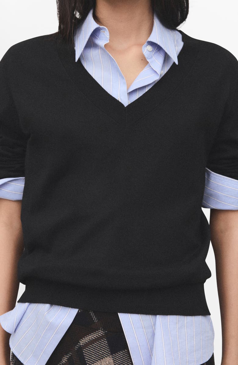 MANGO V-Neck Sweater, Alternate, color, Black