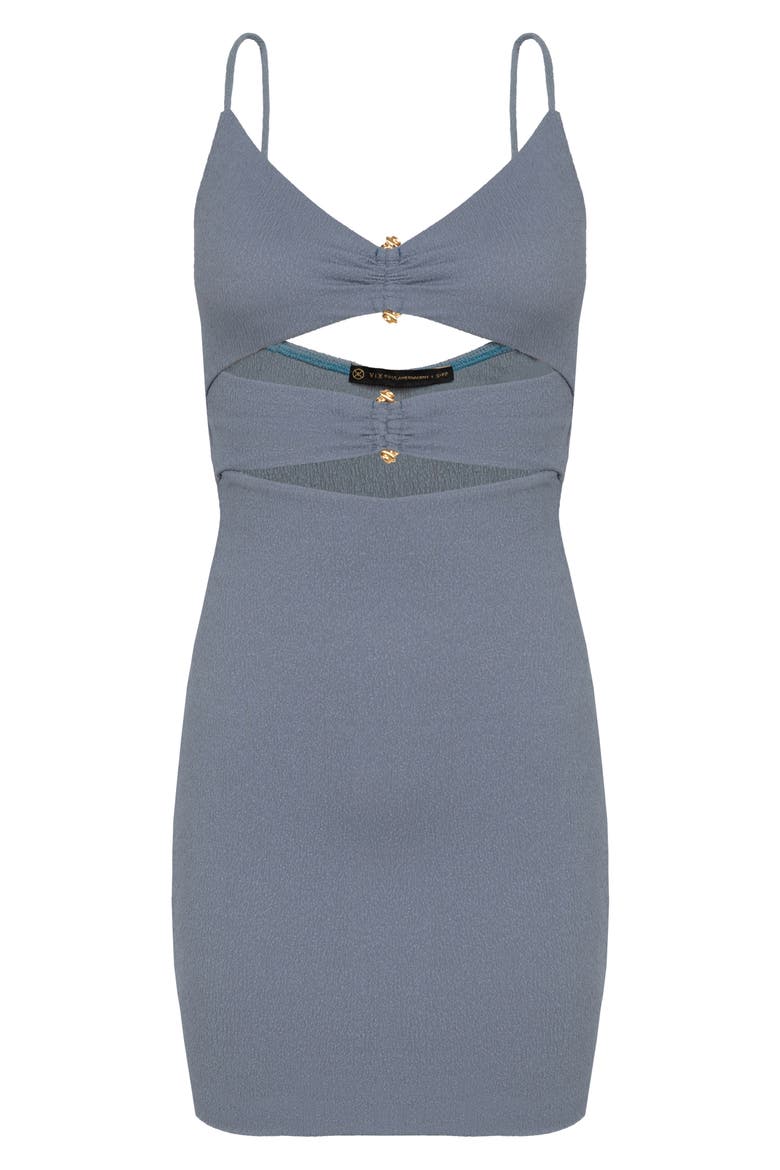 Nika Cutout Cover-Up Minidress, Alternate, color, GREY