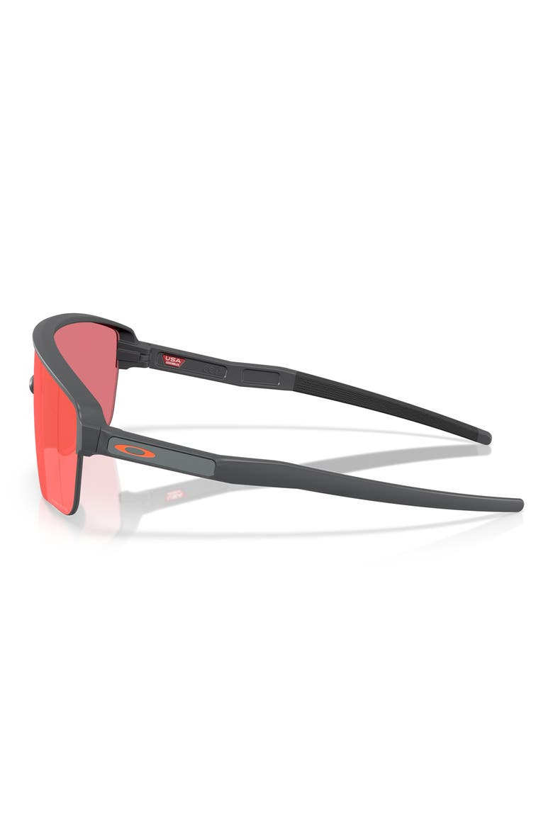 Corridor 142mm Semi Rimless Prizm™ Polarized Shield Sunglasses, Alternate, color, MATTE CARBON / PRIZM TRAIL