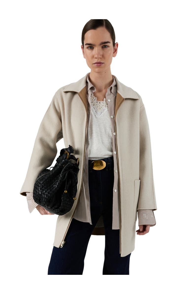 22535459 Cocoon Oversized Collared Coat, Main, color, Straw