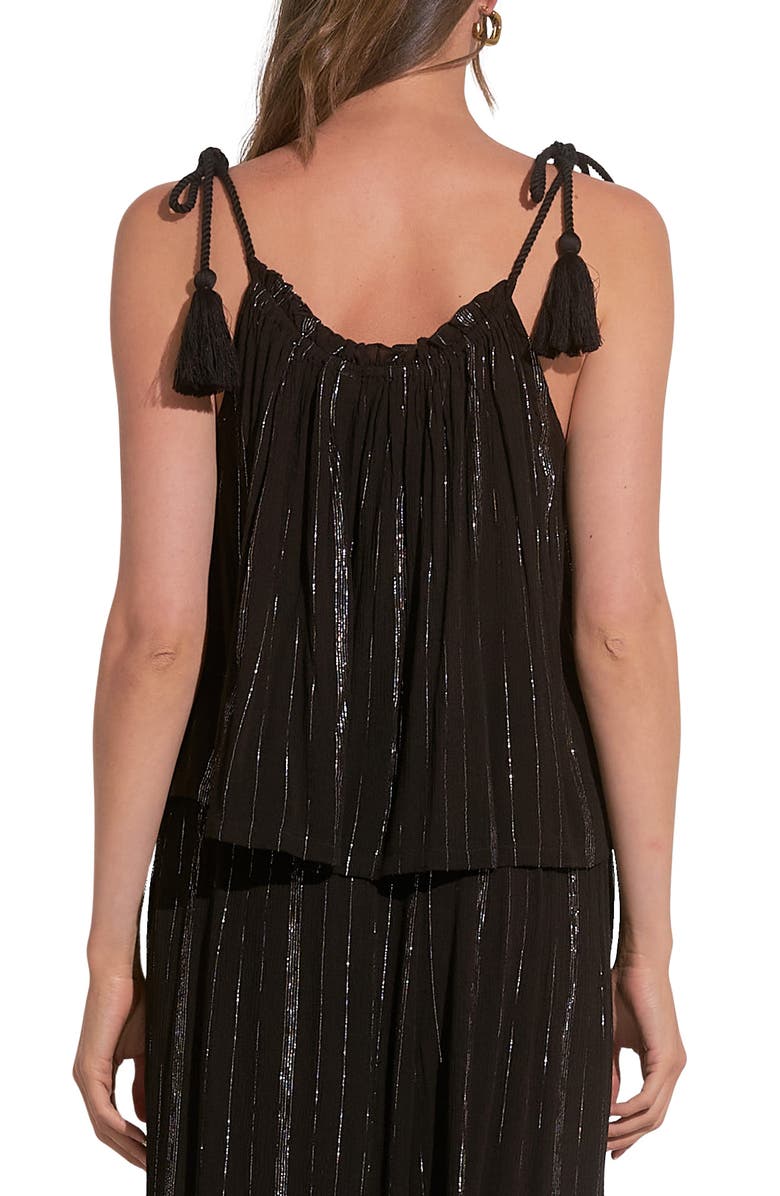 Elan Stripe Cover-Up Tank Top, Alternate, color, Black Stripe