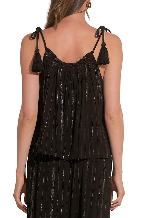 Elan Stripe Cover-up Tank Top In Black
