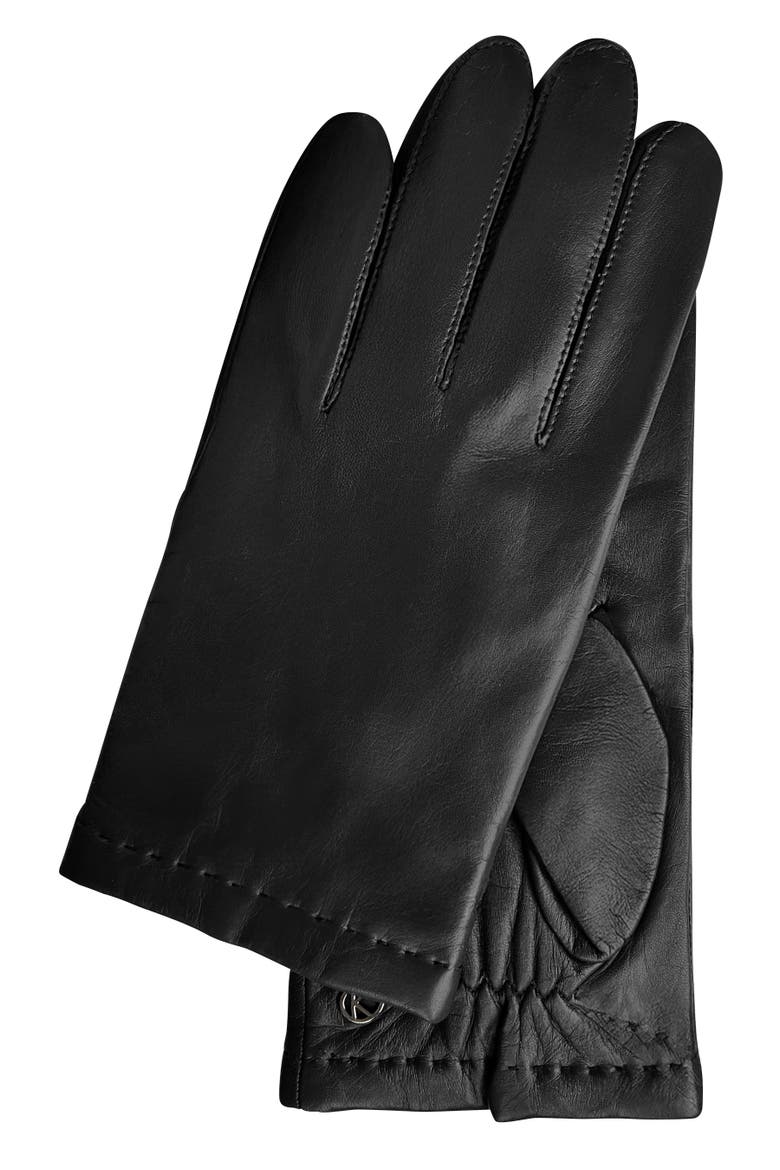 Premium Lamb Leather Touchscreen Gloves with Cashmere Lining, Main, color, black