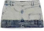 Desigual Double Waist Denim Miniskirt