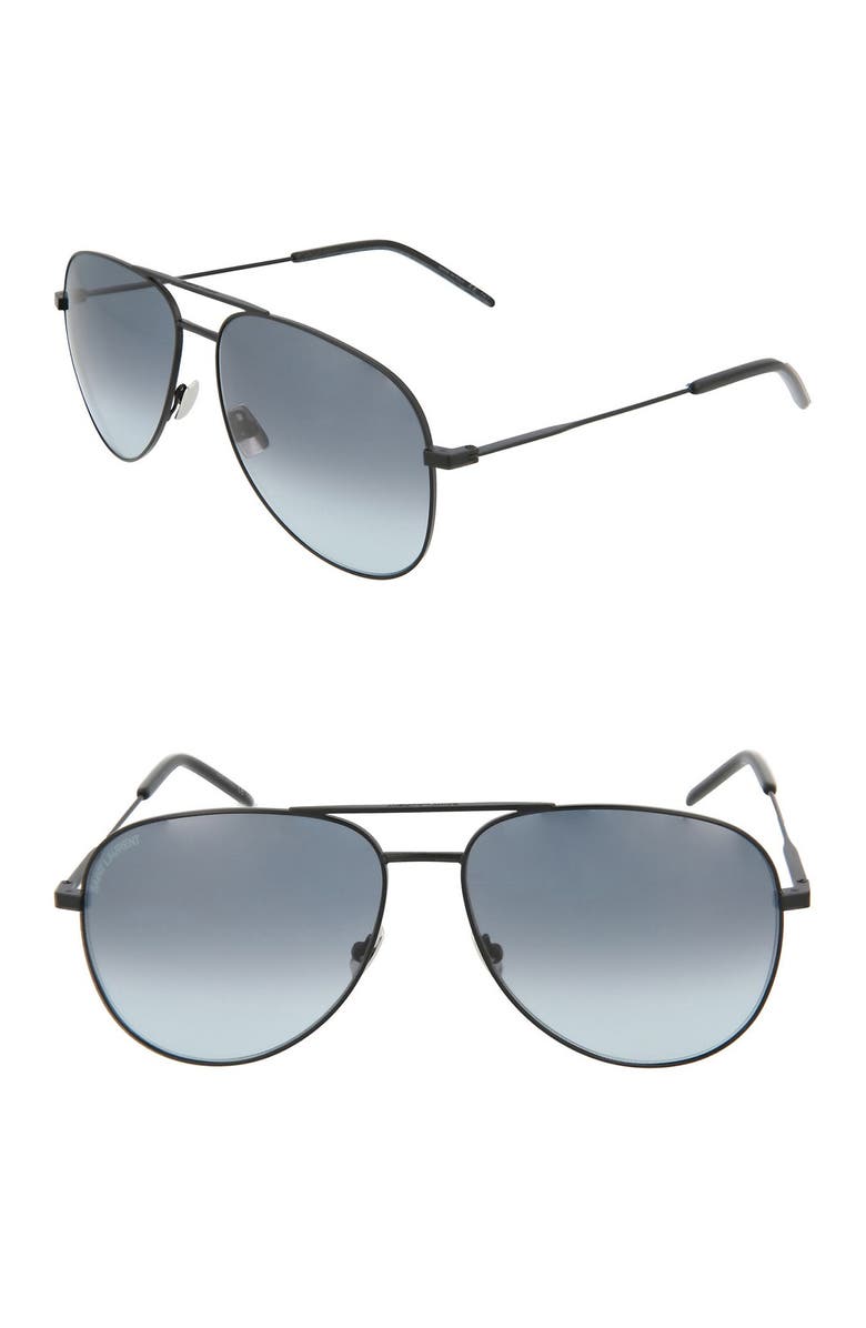 Saint Laurent 59mm Aviator Sunglasses, Main, color, 